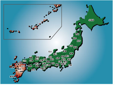 日本地図ー九州イメージ