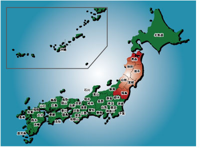 日本地図ー東北